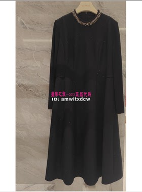 NAERSI娜尔思连衣裙NF10427W0专柜正品冬季新款简约中裙原5590