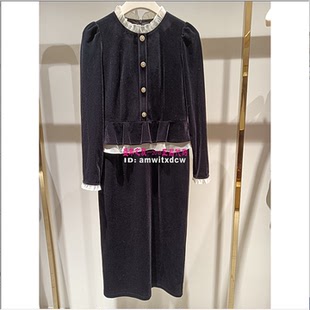 Koradior珂莱蒂尔连衣裙KF11140W0专柜正品秋冬新款中长裙原3287