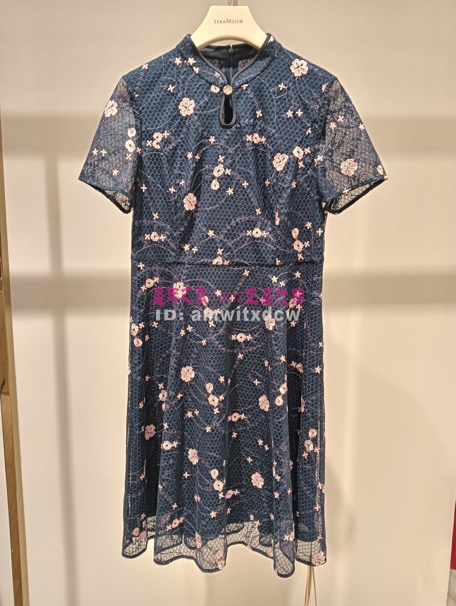 koradior珂莱蒂尔连衣裙专柜正品夏旗袍领中长裙kf09405q7原2487