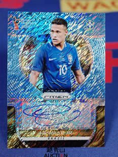 【越秀山卡价书】俄罗斯世界杯18巴西内马尔先行版蓝折射完美签字