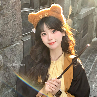 北京环球Tim小熊毛绒发箍女秋冬洗脸头箍可爱游乐园拍照道具头饰