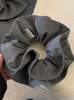 韩国西装面料灰色大肠发圈女高级感超大号扎头发头绳气质头饰发饰