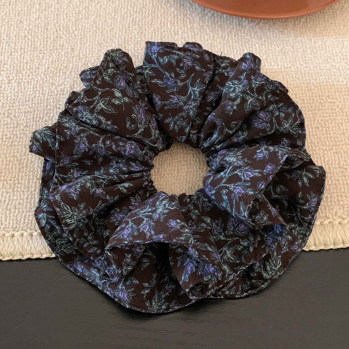 韩国森系碎花双层大肠发圈女高级感超大丸子头低马尾头绳气质头饰,饰品/流行首饰/时尚饰品新,发饰,淘宝优惠券,粉丝福利购,淘宝优惠卷