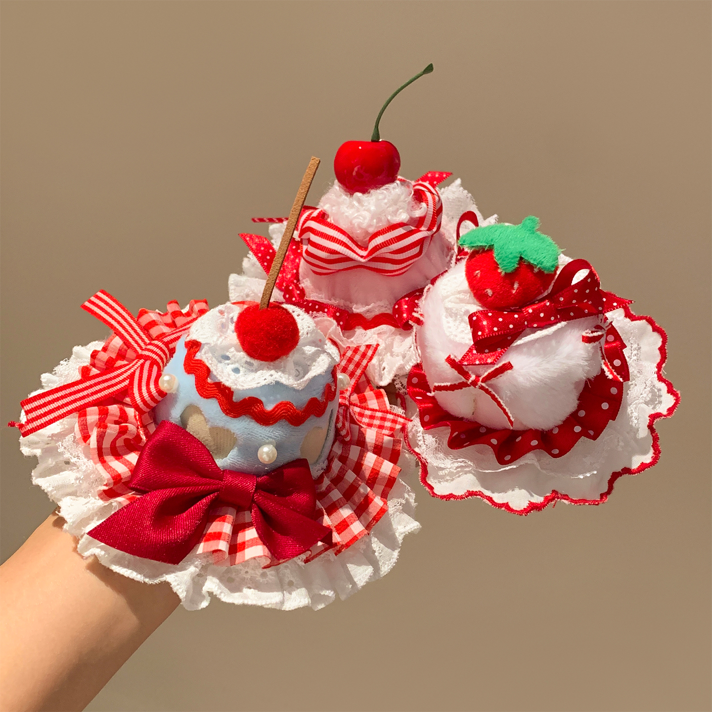 日系可爱樱桃生日蛋糕帽子发夹