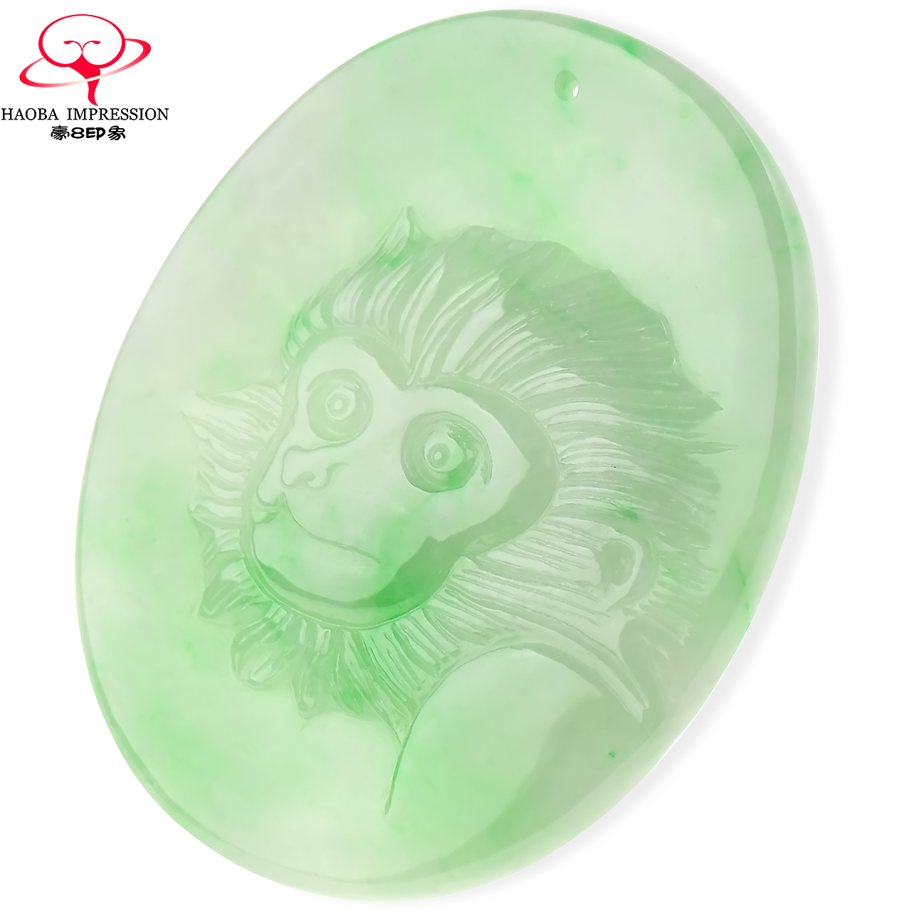 豪8印象x1751缅甸翡翠十二生肖猴吊坠飘绿花挂件玉石天然a货珠宝