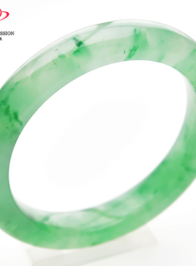 翡王妃F12-110非洲翠手镯圈口59.4mm冰种阳绿飘花玉镯