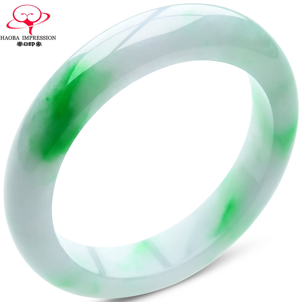 豪8印象s88-568天然翡翠手镯/玉镯子女阳绿56.6mm缅甸玉石a货珠宝