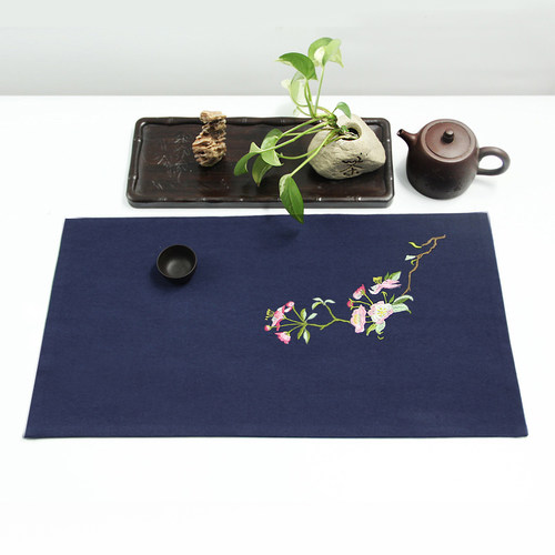 茶垫棉麻禅意香席手绘桌旗促销