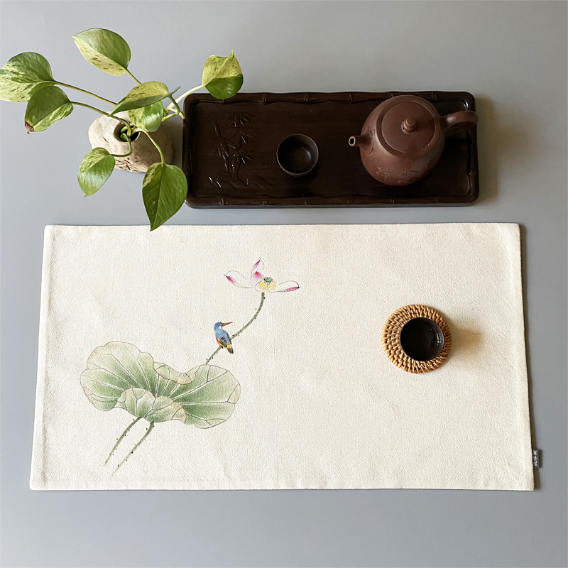 茶道中式风禅意茶桌布定制包邮