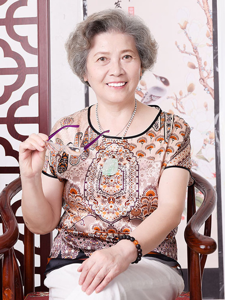 神采夫人夏装真丝桑蚕丝T恤短袖