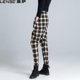 蓝萨2025秋冬新款 英伦风毛呢格子裤 子女宽松高腰洋气小脚休闲长裤