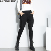 小脚马丁靴裤 子高腰宽松香蕉裤 女英伦风格 蓝萨2025春秋哈伦裤