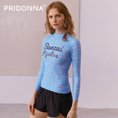 保分体长袖泳衣防晒+女显瘦保