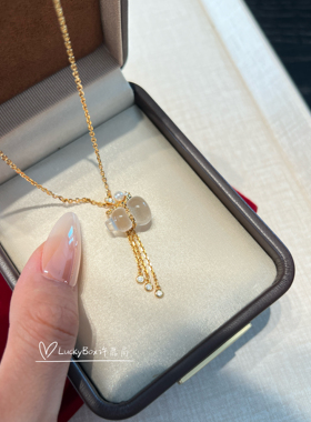 「金晶福葫」双A白水晶葫芦珍珠925银镀18k金项链新中式小众优雅