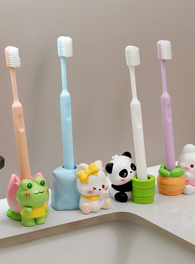 新款萌宠牙刷置物架树脂摆件卡通创意儿童节日礼品卫生间牙刷架子