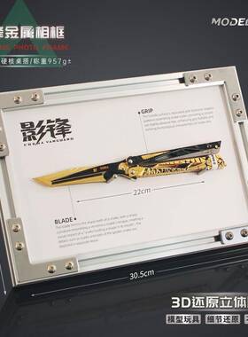 雷霆 三角洲周边 影锋蝴蝶刃相框摆件游戏武器手办模型金属玩具