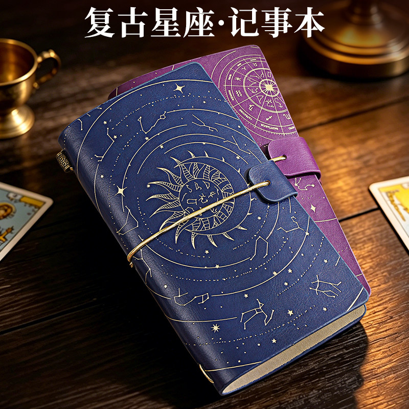 A6复古绑带手账本学生笔记本便携记事本办公皮质旅行多功能本