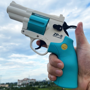 手动上膛ZP5小左轮软弹枪儿童男孩手小枪手抢模型可发射软蛋玩具