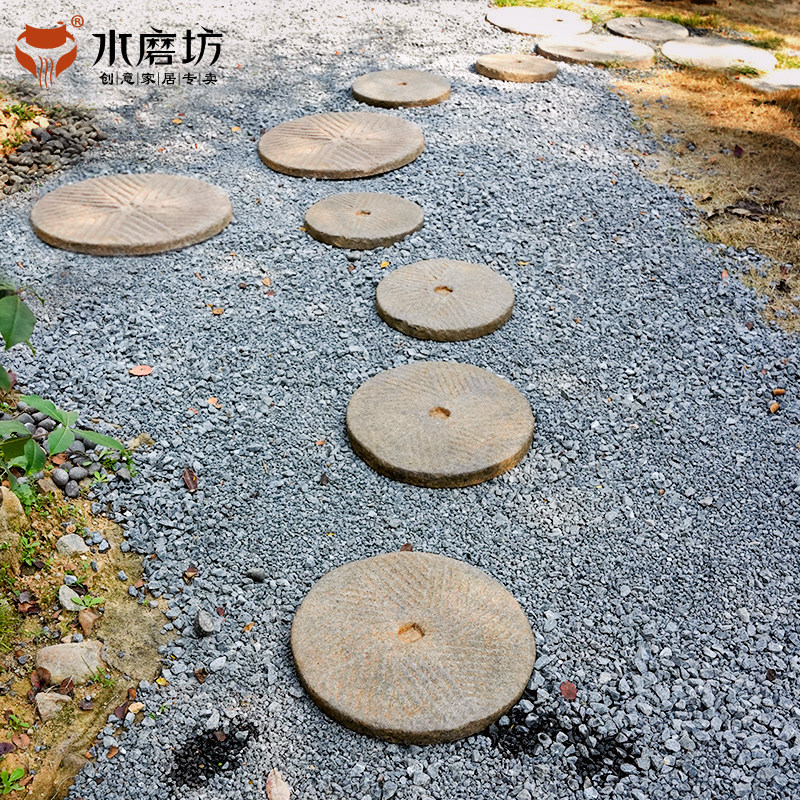 水磨坊户外庭院造景仿石磨盘踏步石园林装饰汀步石花园草坪脚踏石,家居饰品,户外/庭院摆件,淘宝优惠券,粉丝福利购,淘宝优惠卷