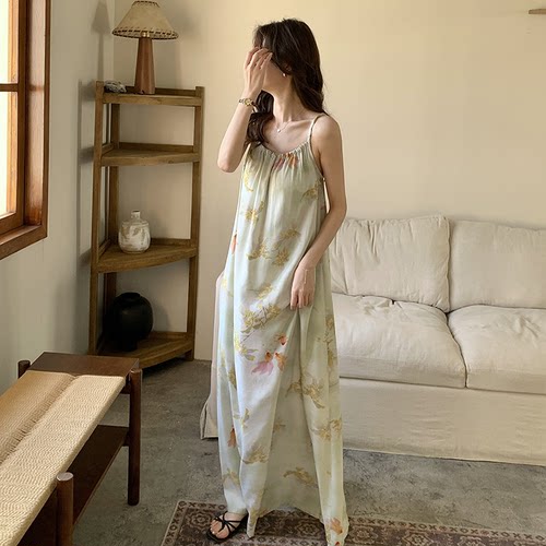 2025新款睡裙女春夏季棉绸新中式国风气质感长裙绵绸睡衣大码