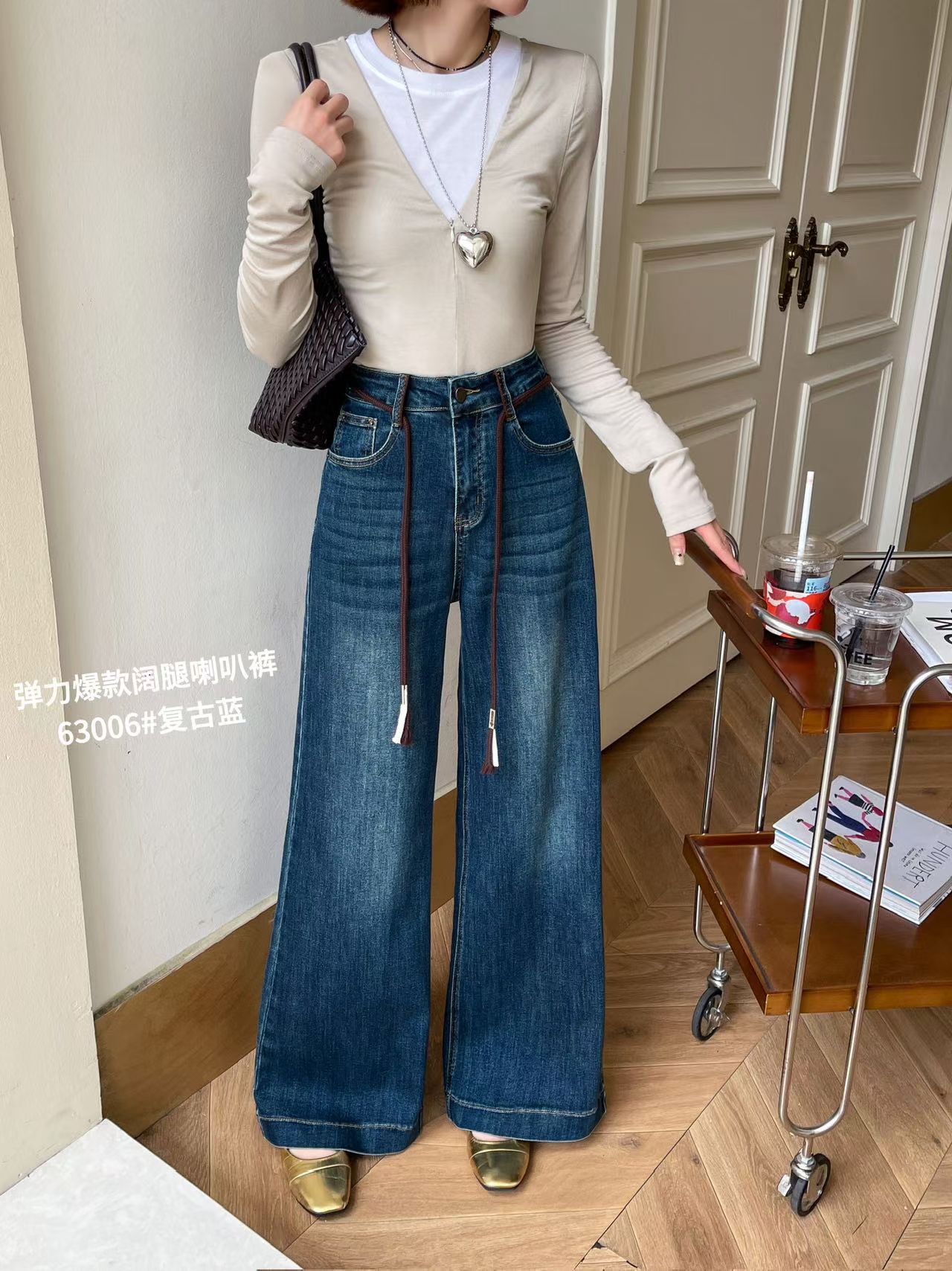 SASZ小公主2025新款高腰牛仔裤