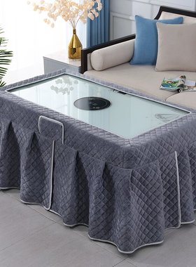 新款电烤炉长方形烤火罩桌罩桌面办公室茶几桌布保暖加厚棉罩套子