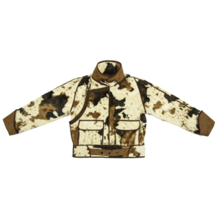 『花斑马』皮毛一体冬季蒙元素马蹄袖抗皱夹克宽松外套男女同款