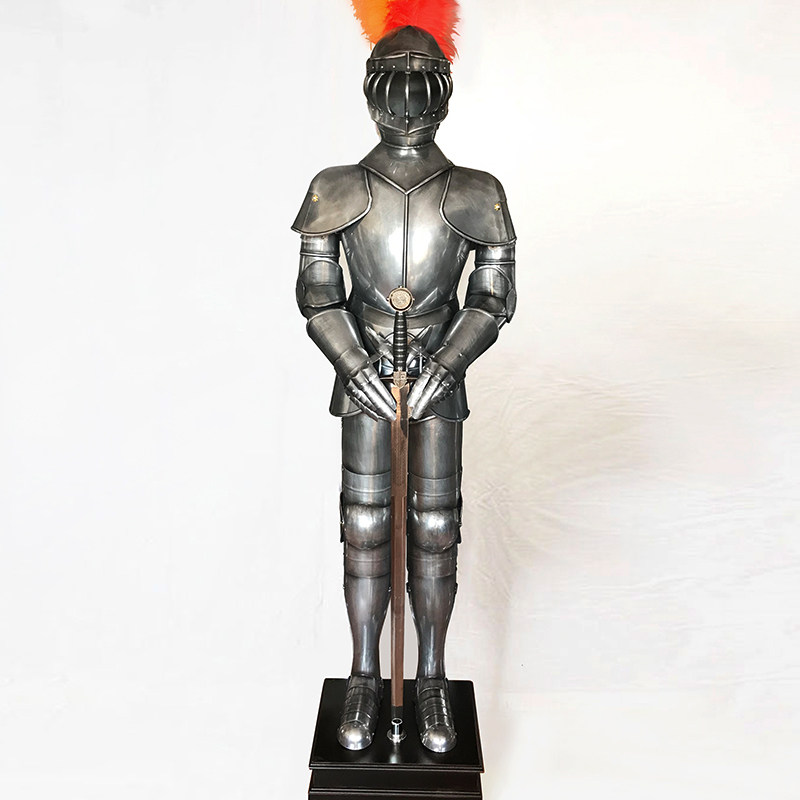 中世纪骑士2米盔甲欧式复古铁艺大型客厅剧本杀装饰品落地摆件密