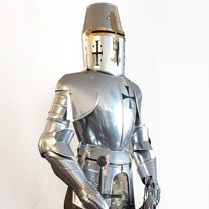 中世纪创意欧式客厅酒吧装饰落地摆件大盔甲复古金属铁人网咖推荐