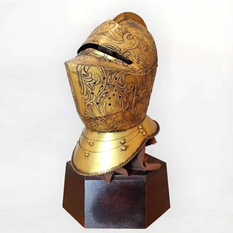 欧洲中世纪头盔复古怀旧酒吧网咖餐厅装饰品摆件创意美式书房桌面