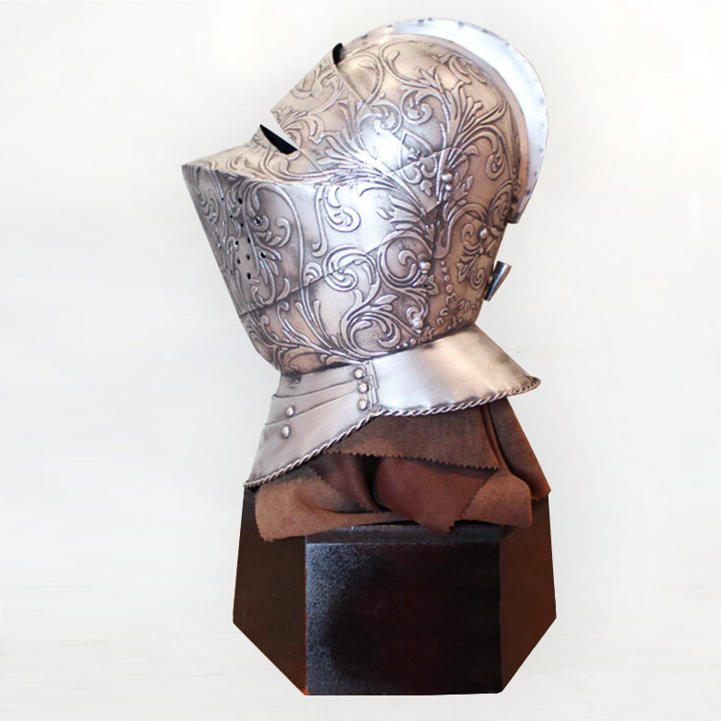 中世纪骑士头盔怀旧书房桌面装饰品摆件复古酒吧创意餐厅售楼部