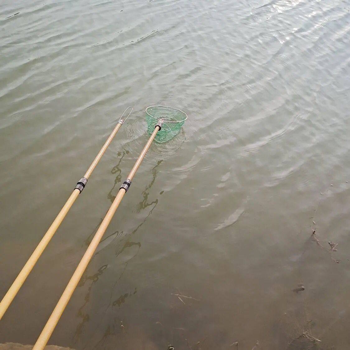 扑鱼器一体竿全套抓鱼网伸缩超硬轻玻璃钢定位自由调节捞鱼竿套装