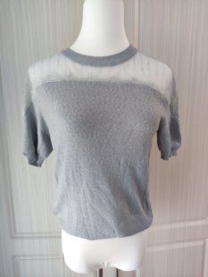 知恩GCCG正品蕾丝拼接圆领短袖小衫百搭轻薄针织衫夏品牌折扣5968