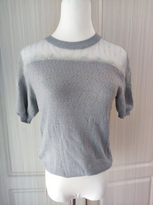 知恩GCCG正品蕾丝拼接圆领短袖小衫百搭轻薄针织衫夏品牌折扣5968