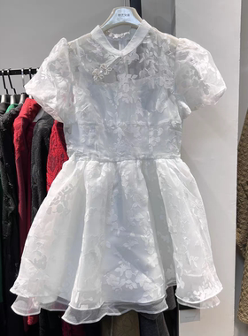 ITIB正品设计师少女小个子夏新中式高腰公主短裙蓬蓬裙纱裙连衣裙