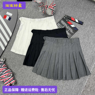 汤姆TB布朗女款 官方正品 迷你拉链纯色百褶半身裙休闲穿搭