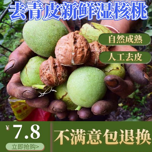 2026鲜核桃去青皮新鲜湿核桃山东农家老树鲜湿核桃青皮核桃5斤