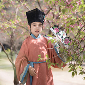 男孩春装 夏小承宋圆领袍男童汉服儿童套装 男宝宝周岁礼服国风古装