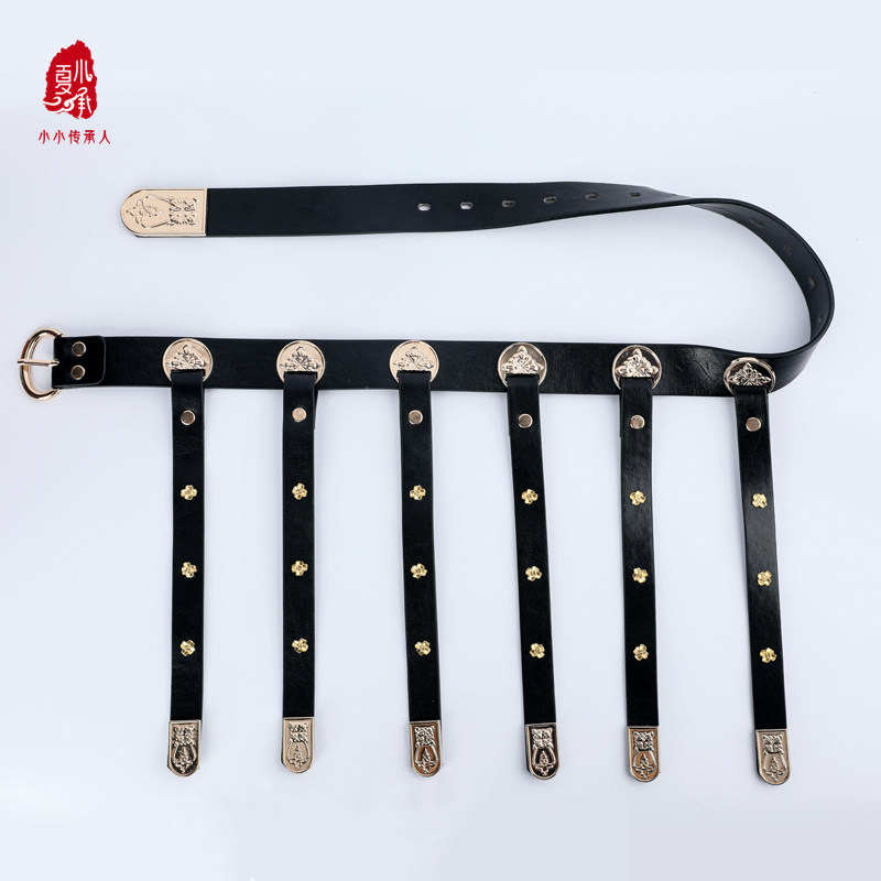 夏小承儿童蹀躞带男童汉服腰带圆领袍配饰唐装宋宝宝男孩古风革带