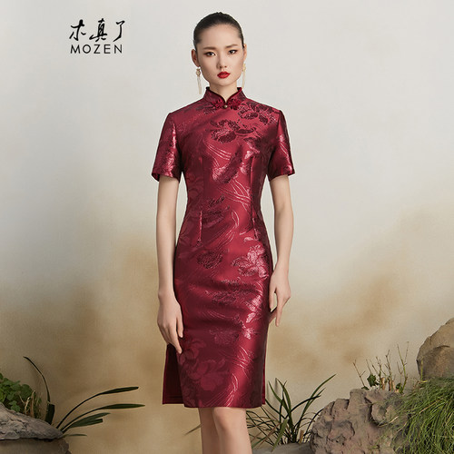 复古风唐装修身显瘦旗袍裙新品