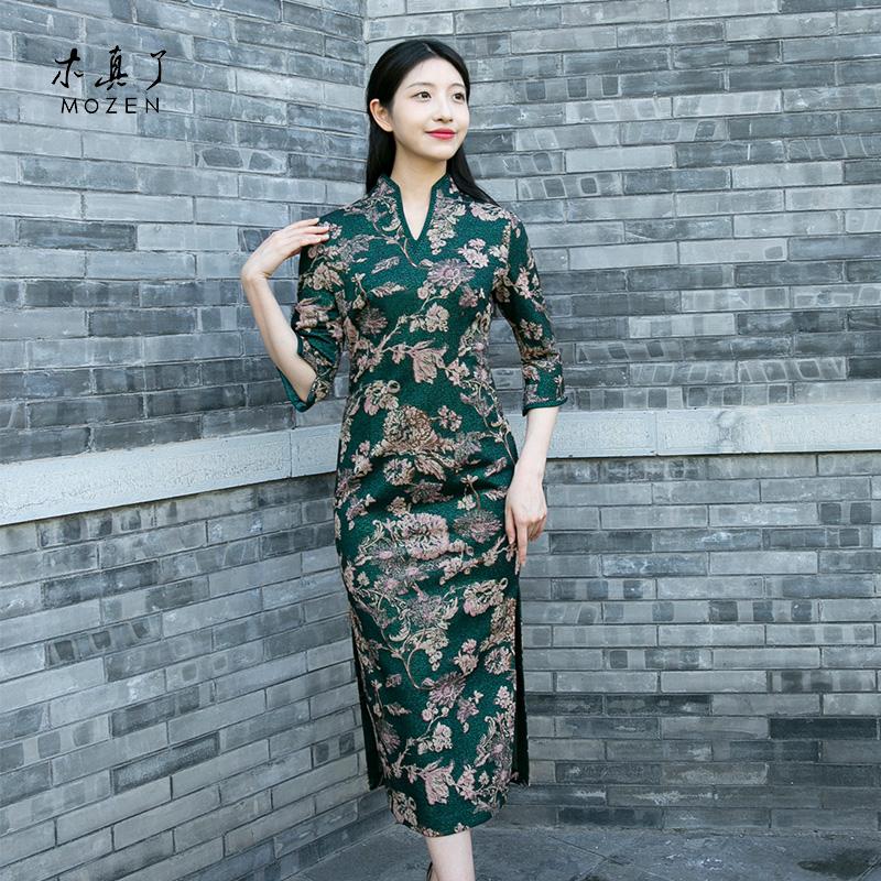 木真了XULU原创轻奢印花斜襟旗袍