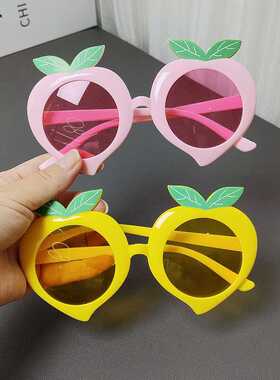 夏威夷水果眼镜女可爱水蜜桃墨镜