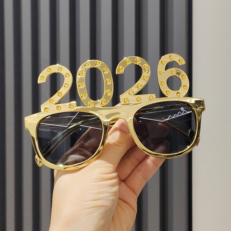 2026新年造型眼镜年会聚会拍照跨年氛围道具装饰眼镜数字搞怪墨镜