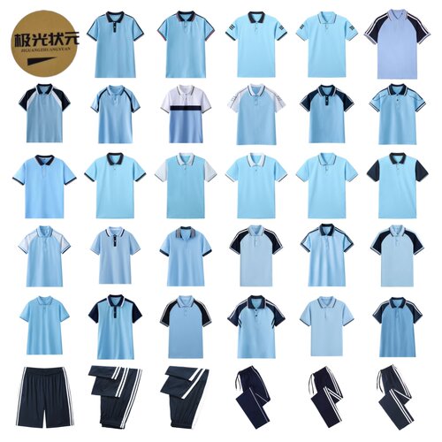 极光状元夏季棉短袖校服POLO衫