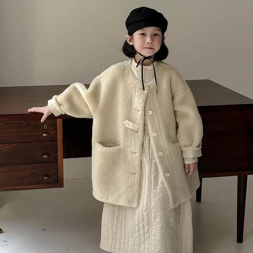 女童加厚保暖皮毛一体大衣韩版