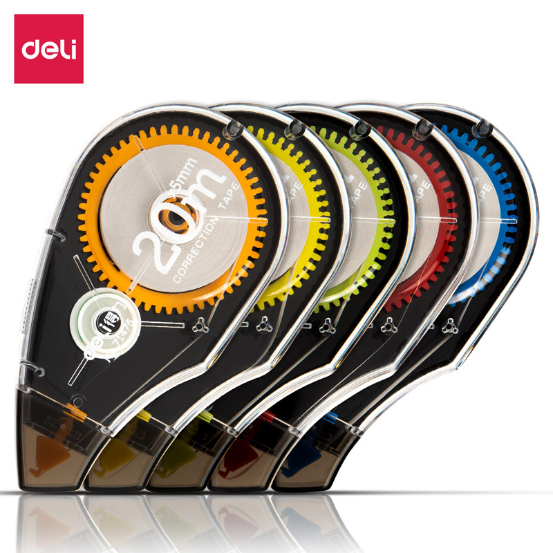 得力文具修正带套装100米5个装学生涂改带改正带不易断够用一学期