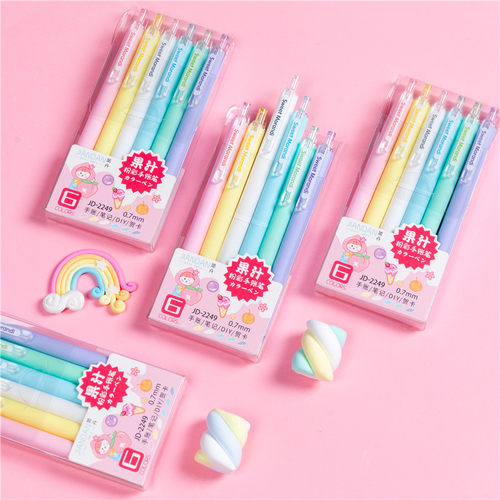 简丹莫兰迪按动荧光笔6色