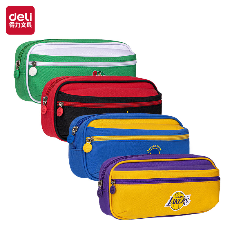 得力NBA篮球运动笔袋大容量