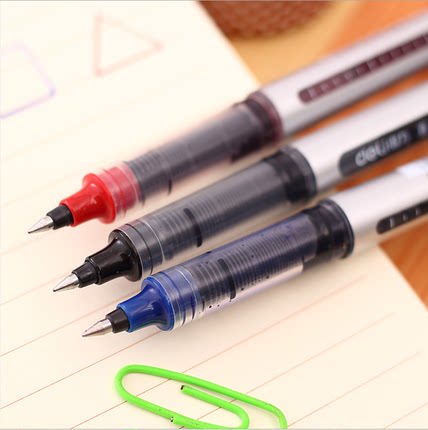 得力S656走珠笔直液式中性笔水性签字水笔0.5mm学生考试笔圆珠笔