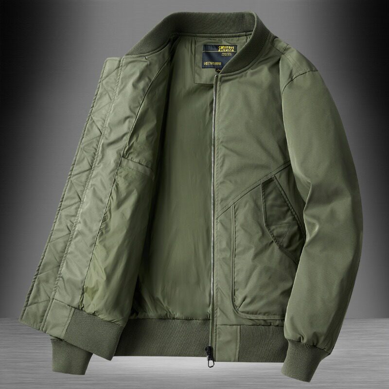 美式复古休闲外套男春秋季百搭短款夹克男装时尚宽松飞行棒球服男